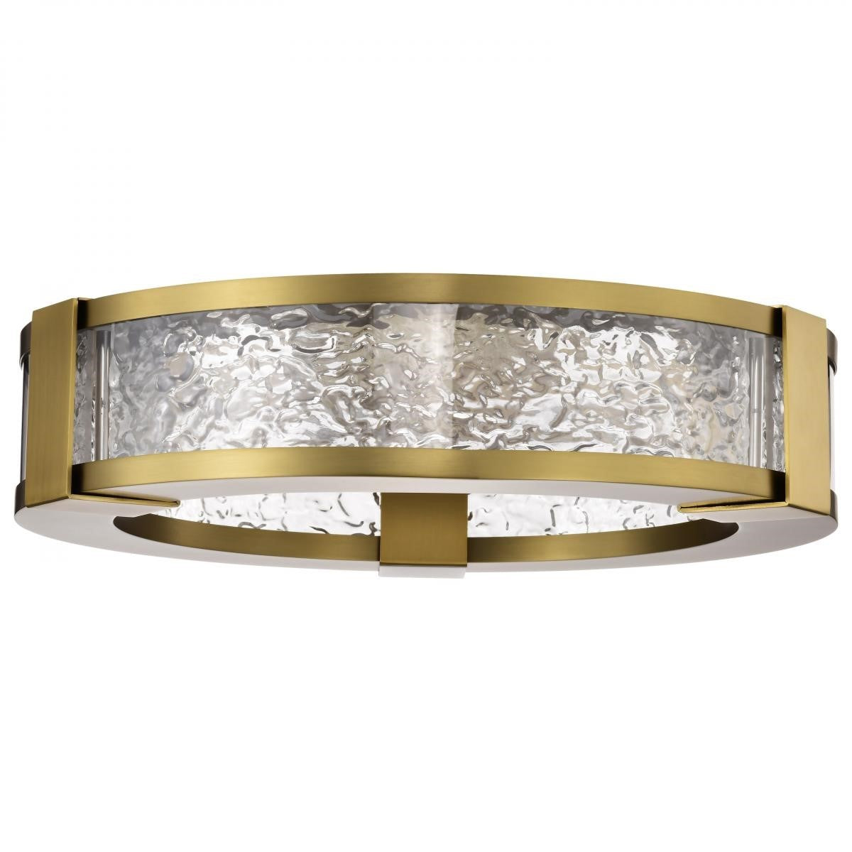 Darrow 13" LED Flush Mount Light, Vintage Brass Finish - Bees Lighting