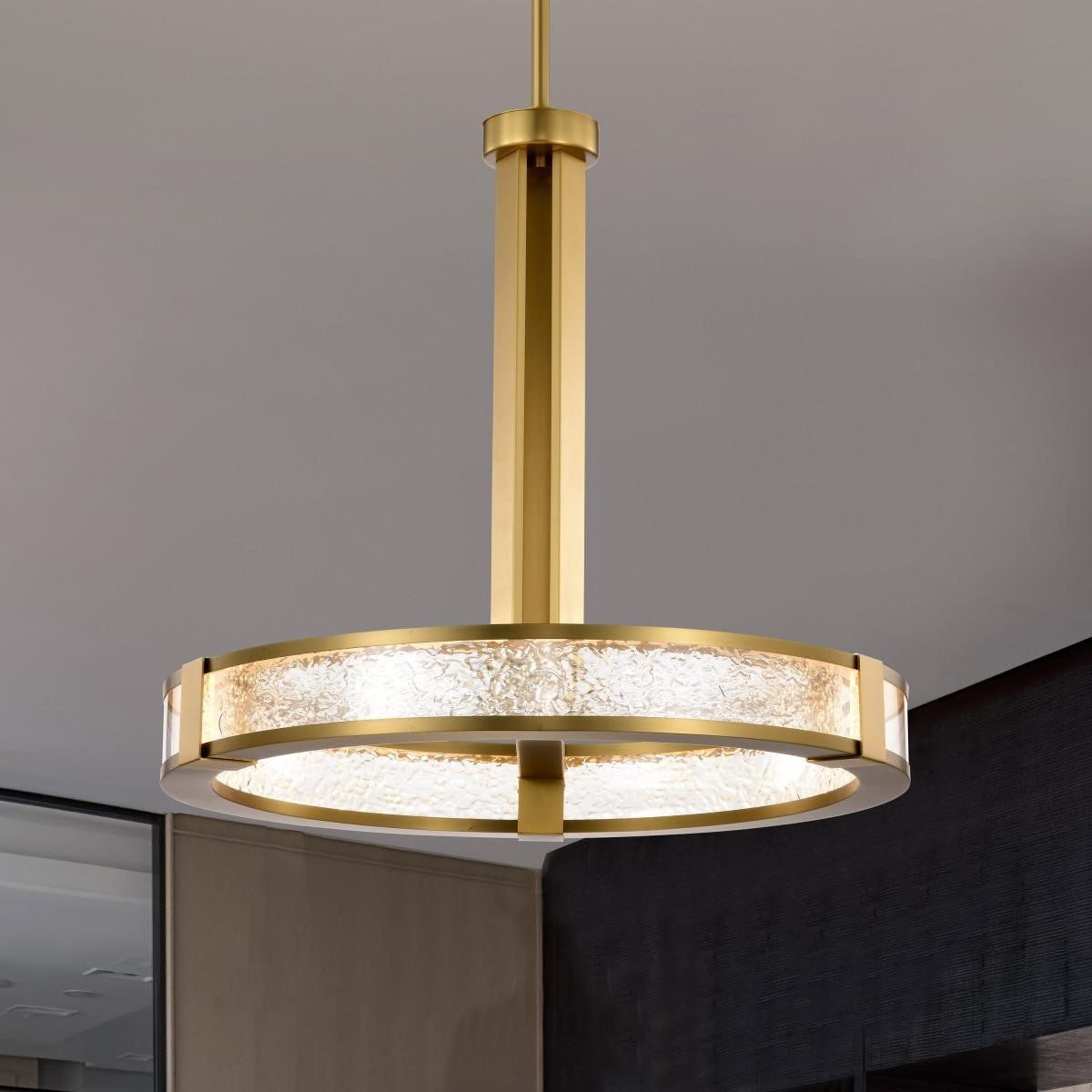 Darrow 24" LED Pendant Light, Vintage Brass Finish - Bees Lighting