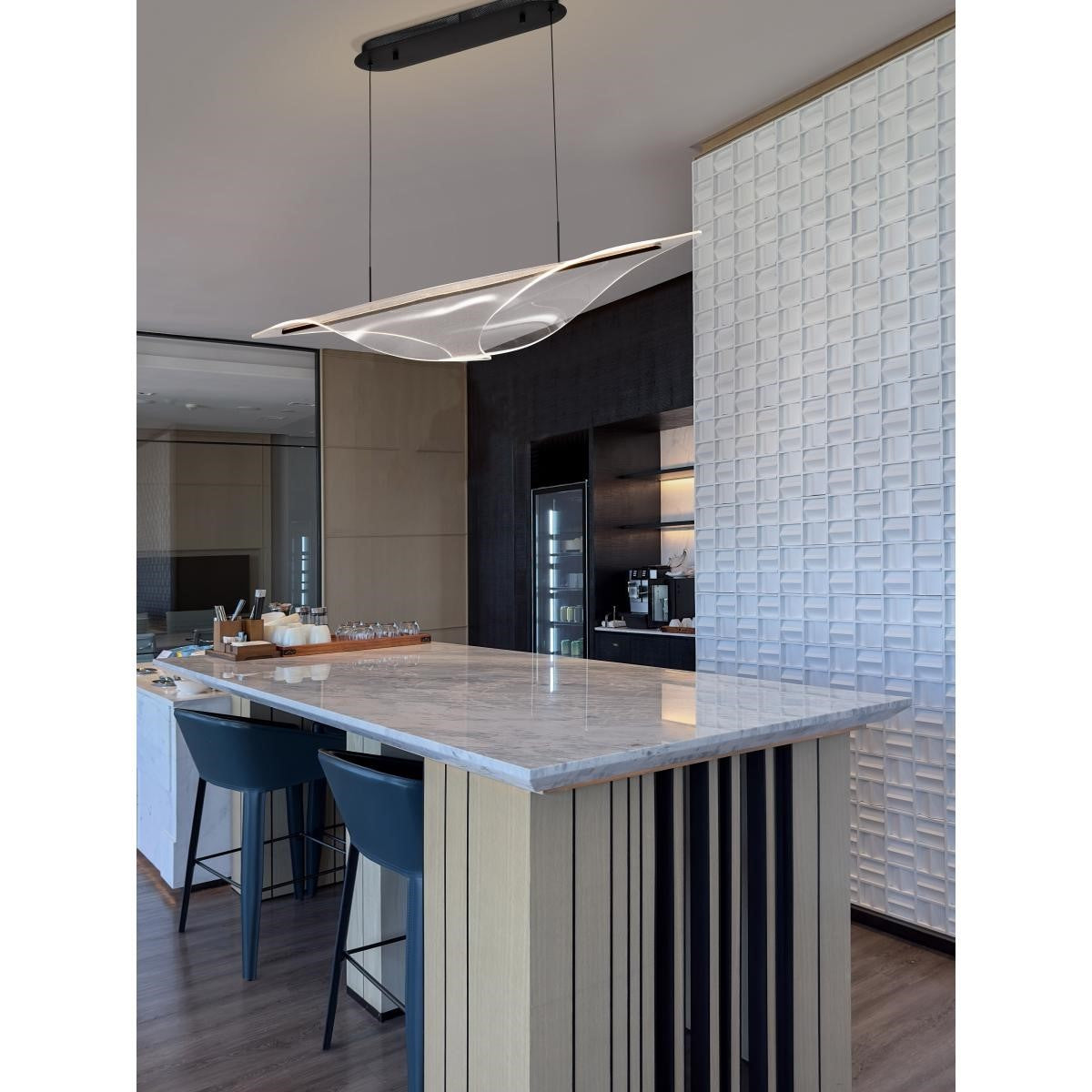 Geneva 46" LED Pendant Light, Matte Black Finish - Bees Lighting