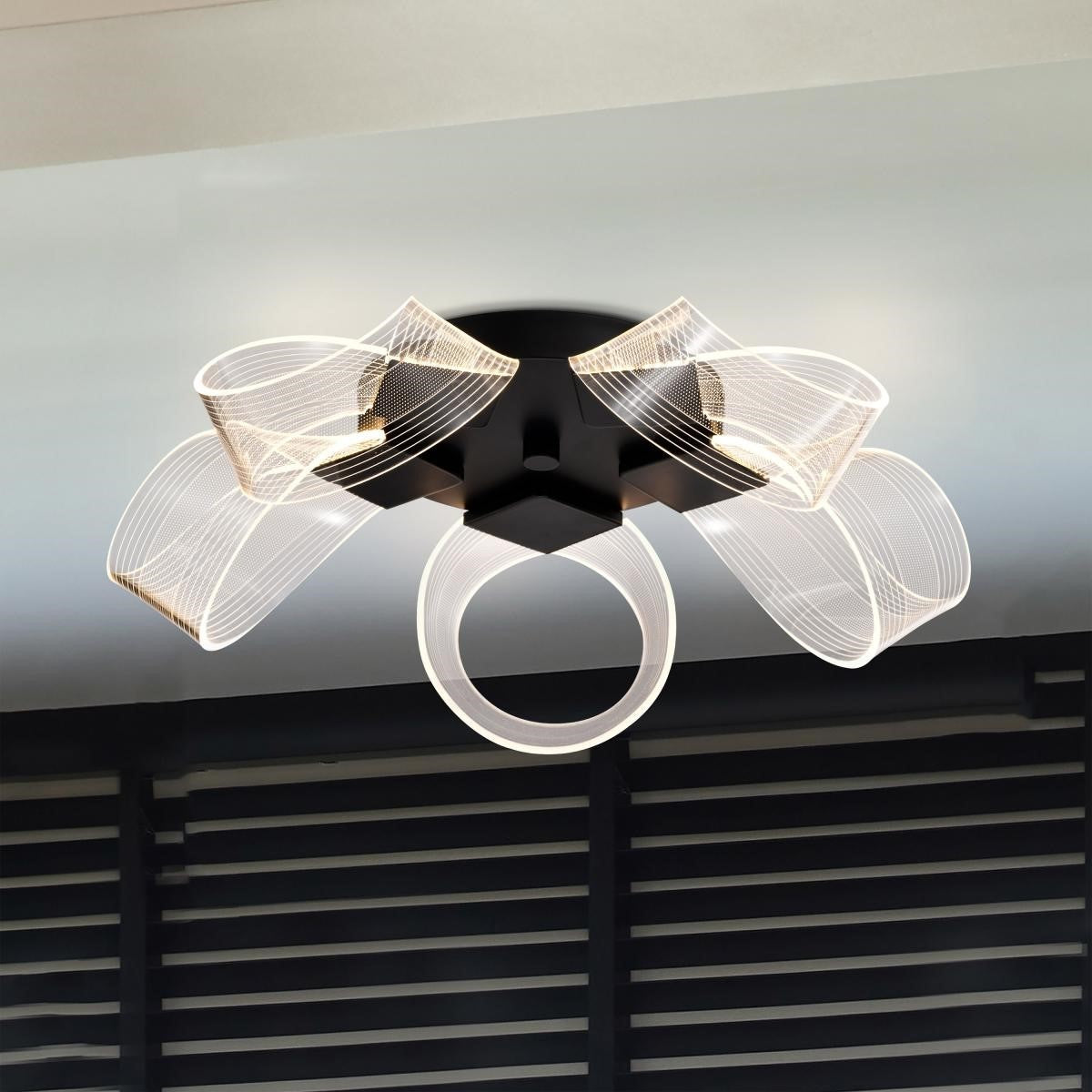 Barnett 21" LED Flush Mount Light, Matte Black Finish - Bees Lighting