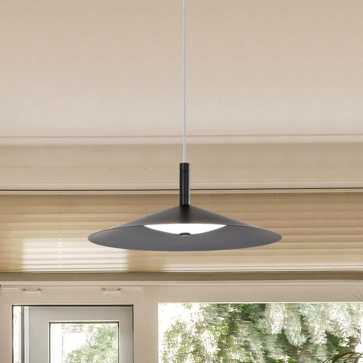 Corrine 18" LED Pendant Light, Matte Balck Finish - Bees Lighting