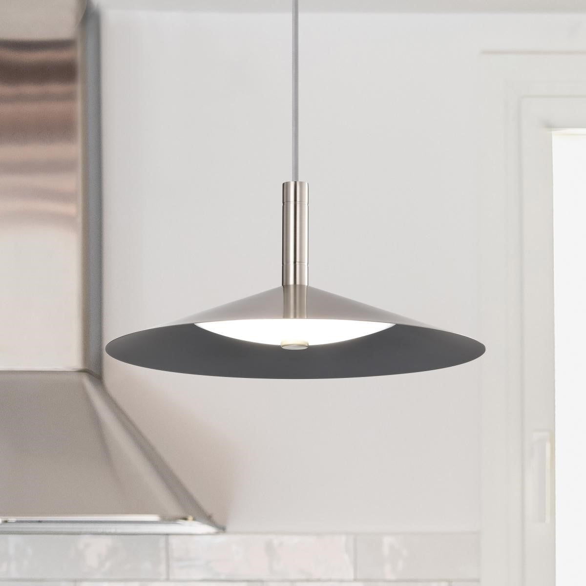 Corrine 14" LED Pendant Light, Brushed Nickel Finish - Bees Lighting