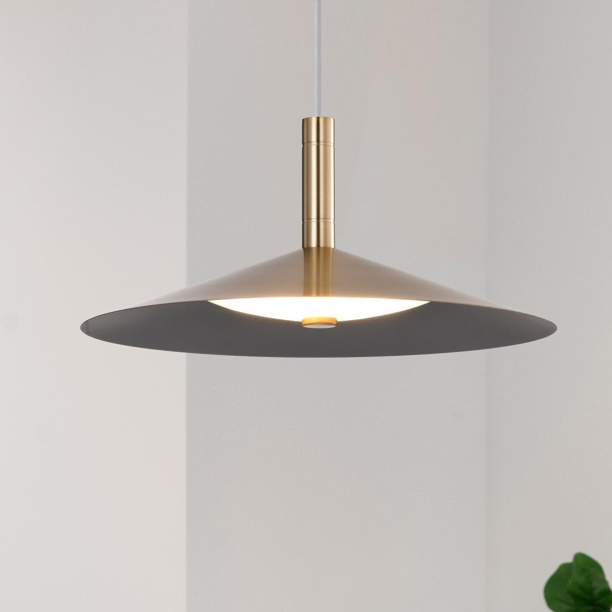 Corrine 14" LED Pendant Light, Burnished Brass Finish - Bees Lighting