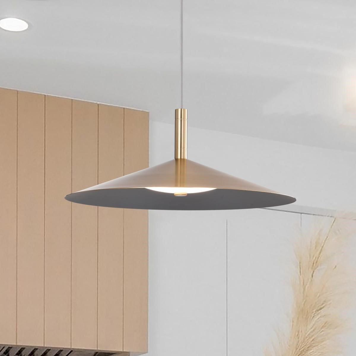 Corrine 18" LED Pendant Light, Burnished Brass Finish - Bees Lighting