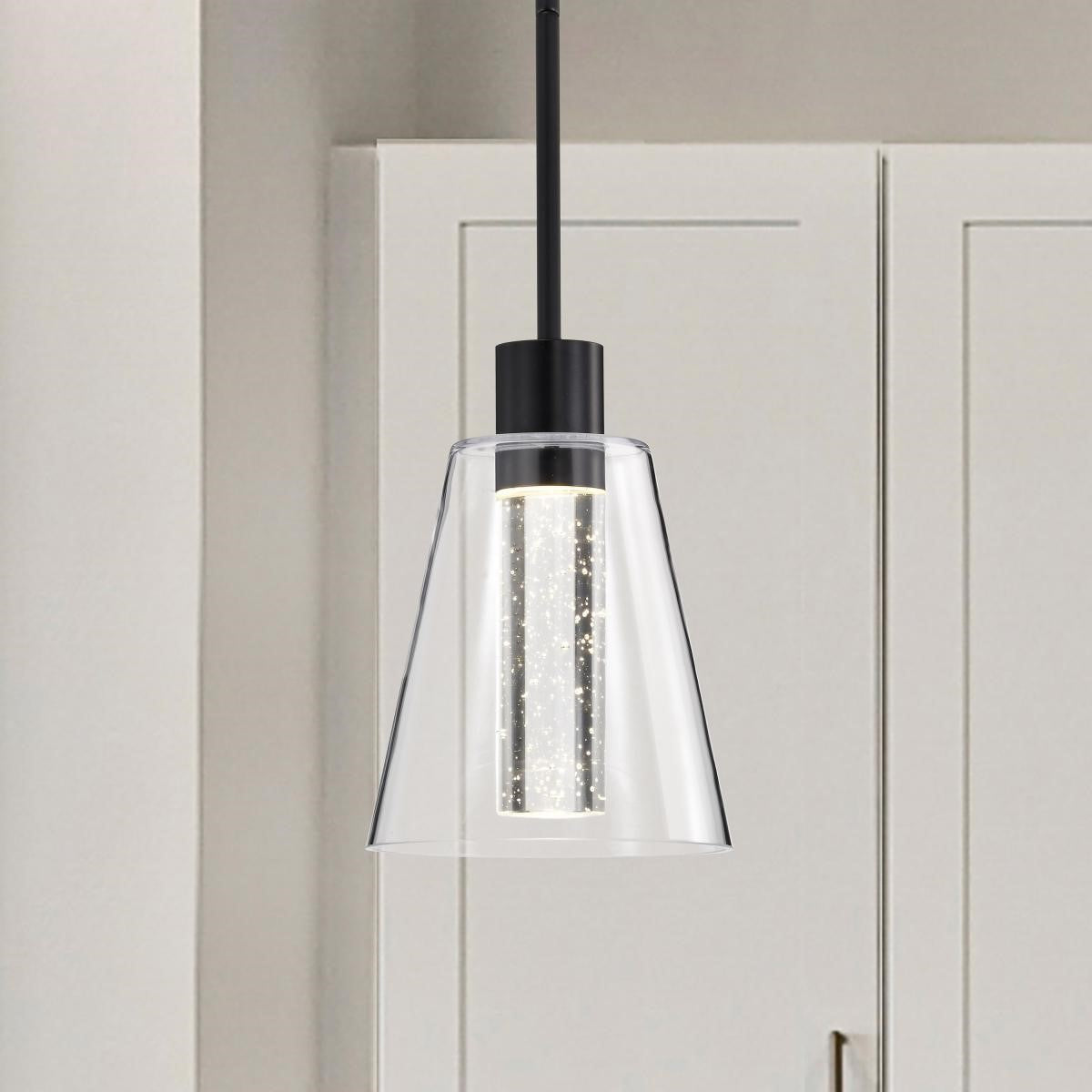 Aura 10" LED Pendant Light, Matte Black Finish