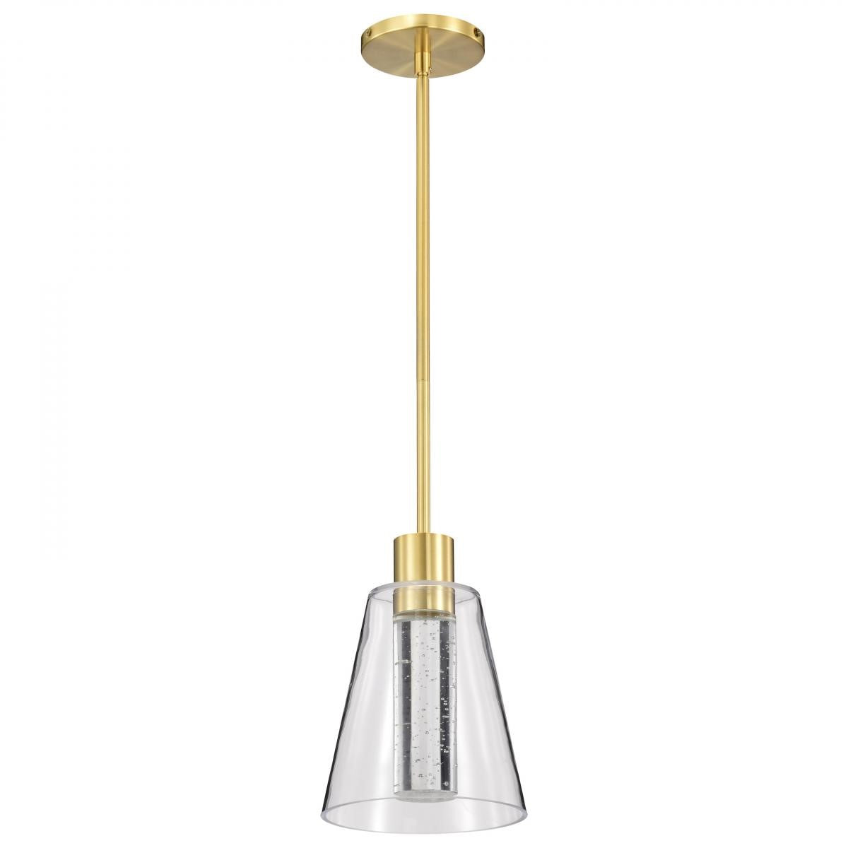 Aura 10" LED Pendant Light, Brushed Brass Finish