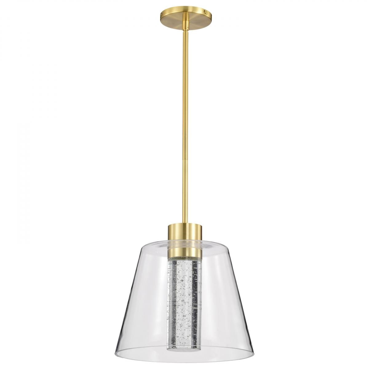 Aura 12" LED Pendant Light, Brushed Brass Finish