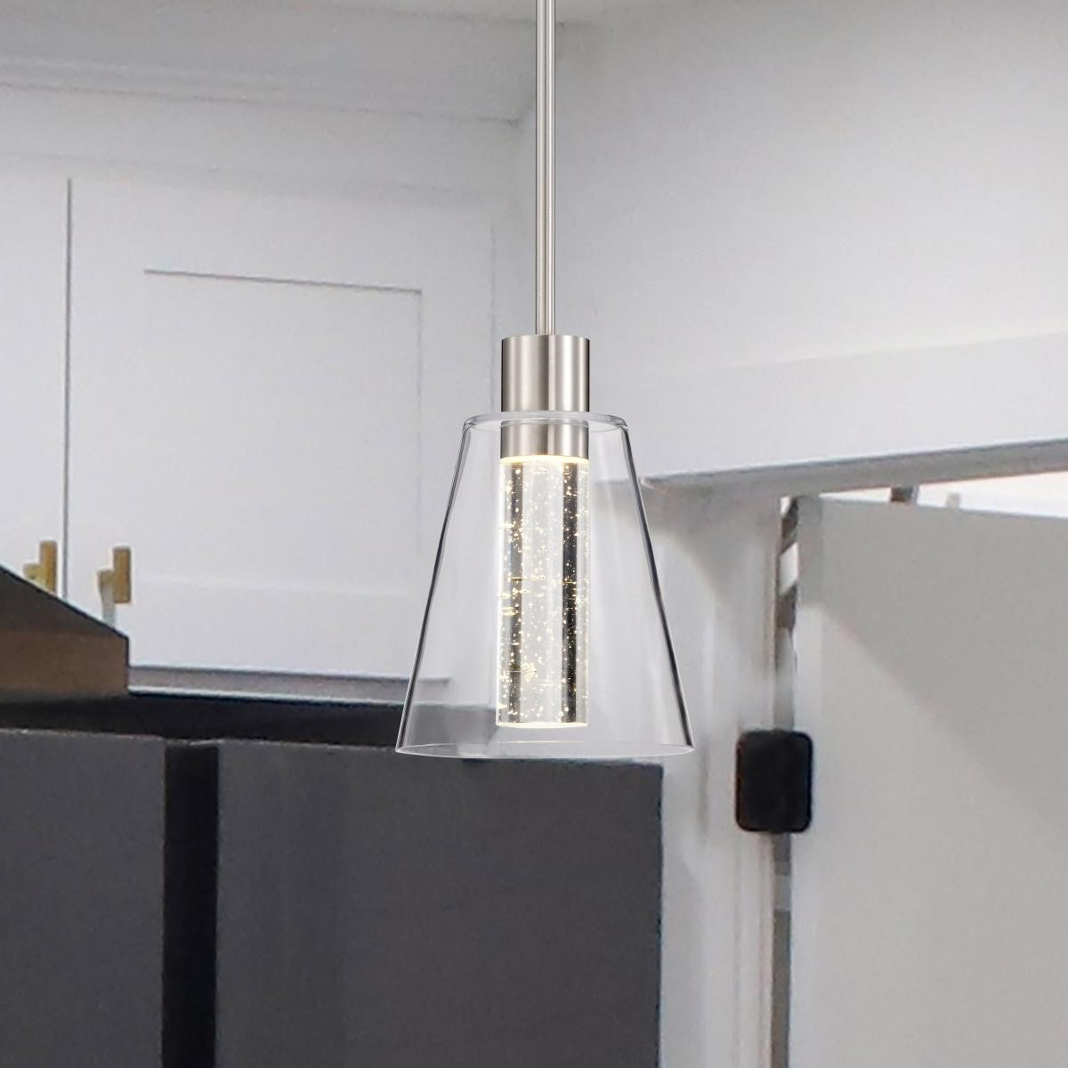 Aura 10" LED Pendant Light, Brushed Nickel Finish