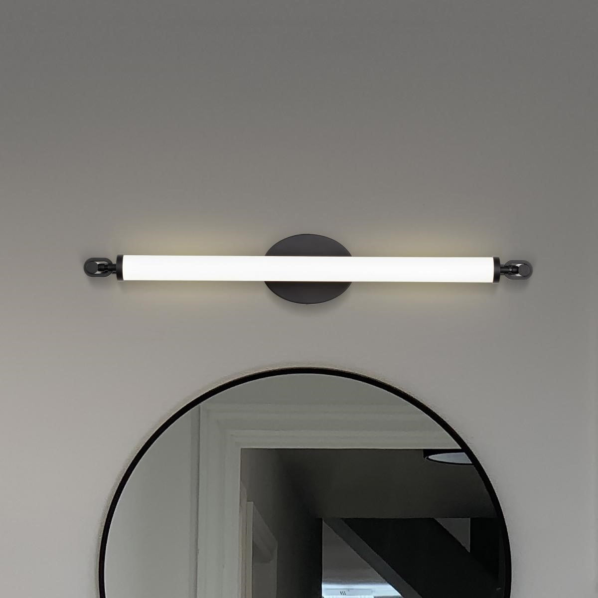 Edgeworth 28" LED Bathroom Vanity Light, Matte Black Finish - Bees Lighting