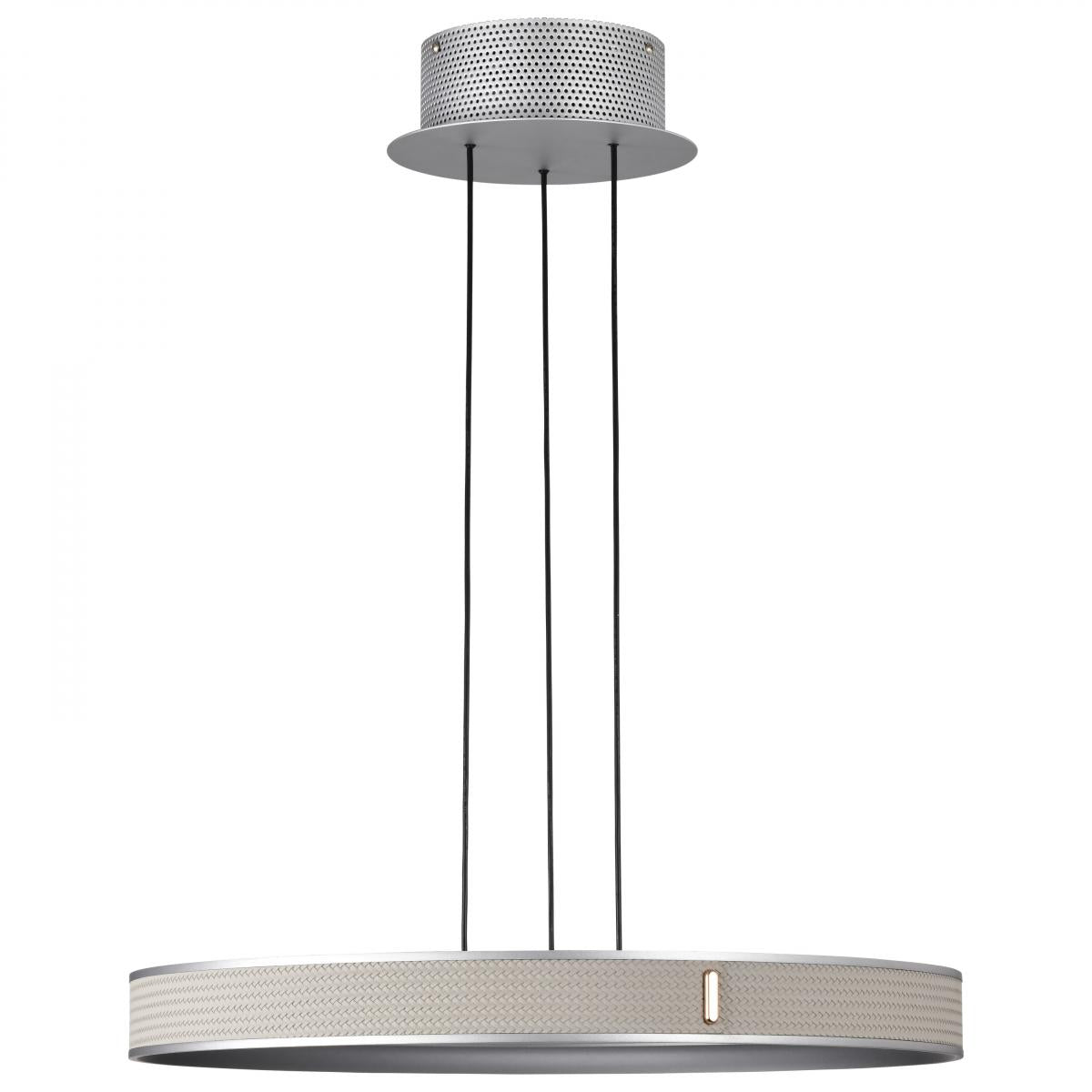 Bandon 20" LED Pendant Light, Gray with Off-White Wrap, Acrylic Lens