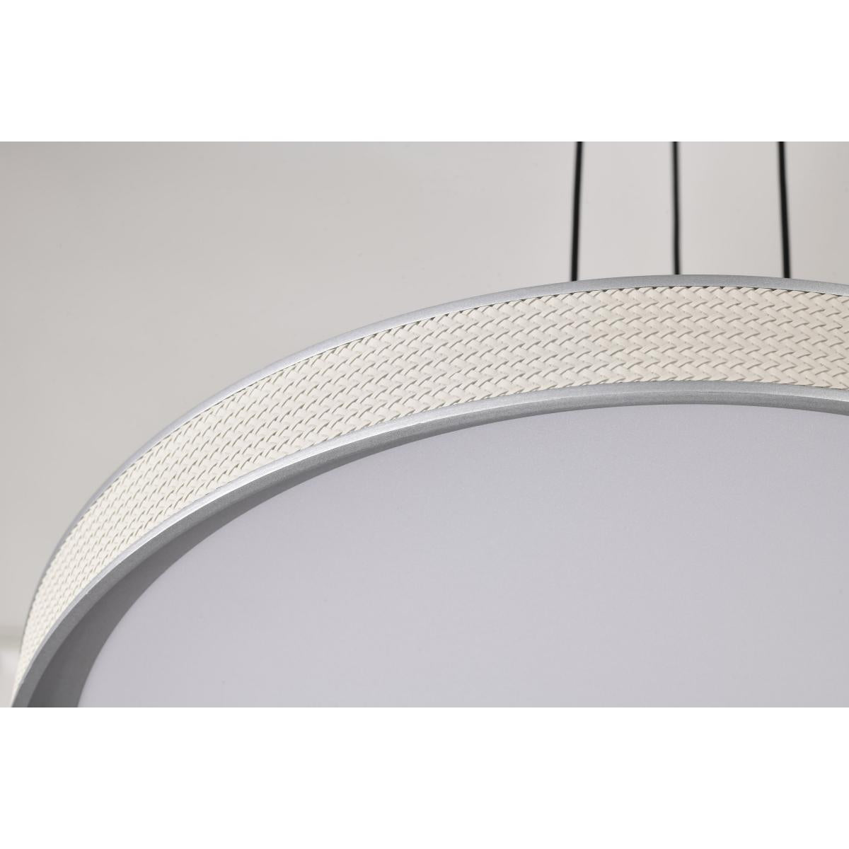 Bandon 20" LED Pendant Light, Gray with Off-White Wrap, Acrylic Lens