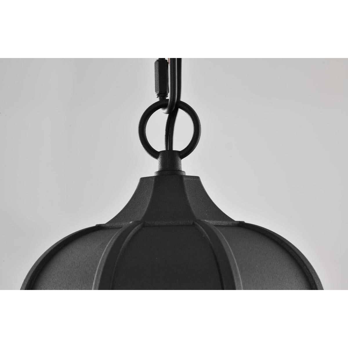 East River Starfish 15" Smart LED Outdoor Hanging Light, RGBTW, Matte Black Finish