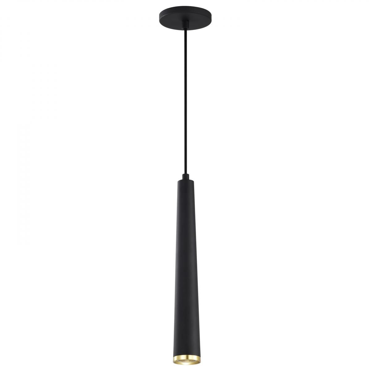 Melrose 16" LED Pendant Light, Matte Black and Brushed Brass Finish