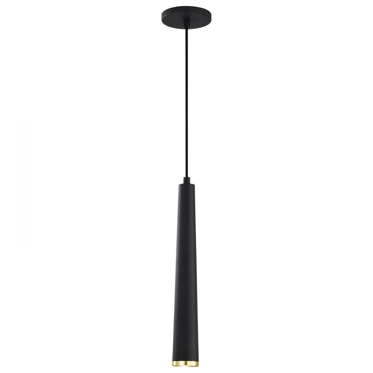 Melrose 16" LED Pendant Light, Matte Black and Brushed Brass Finish - Bees Lighting