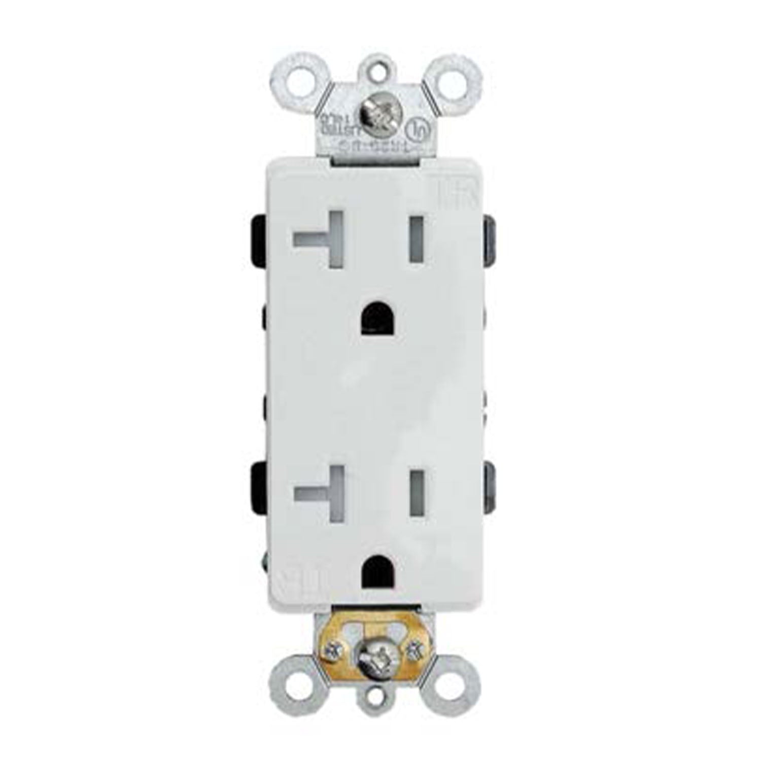 20 Amp Duplex Outlet Tamper-Resistant, White