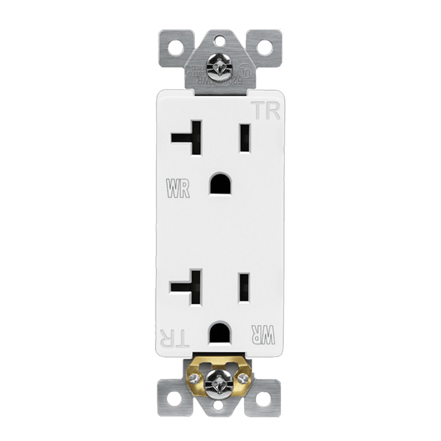 20 Amp Duplex Outlet Tamper and Weather-Resistant White