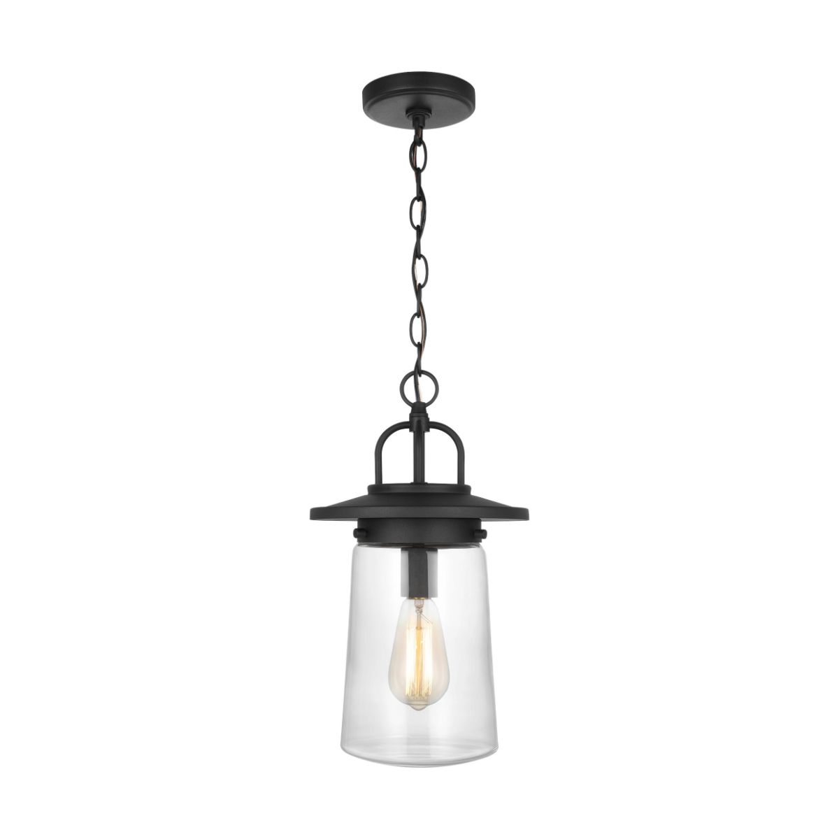 Tybee 9 In. Outdoor Pendant Light Black finish