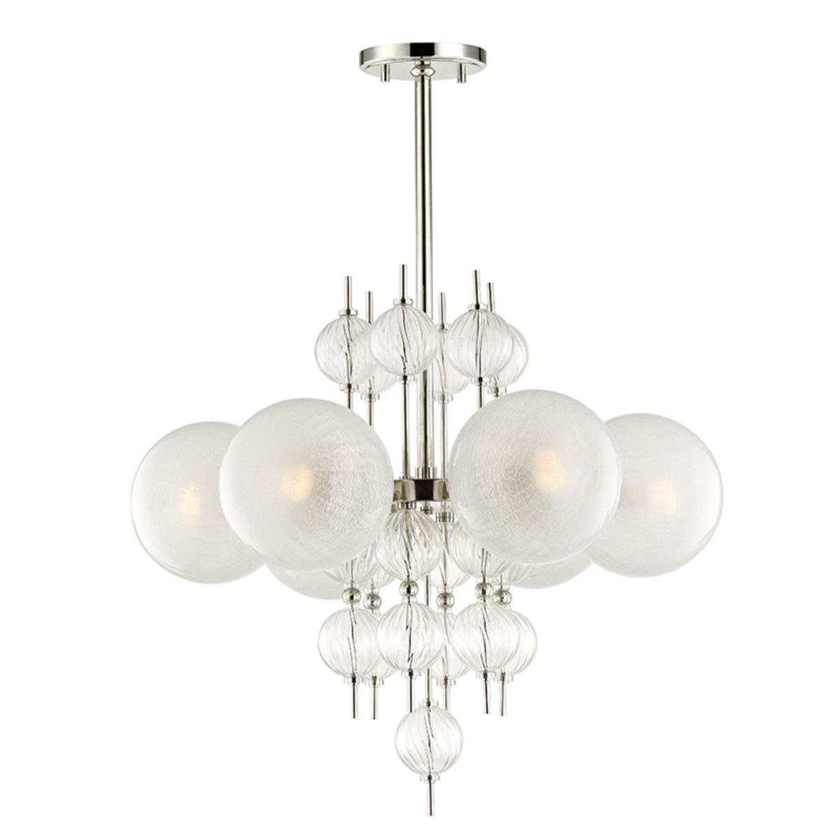 Calypso 27" 6 Lights Chandelier Polished Nickel Finish