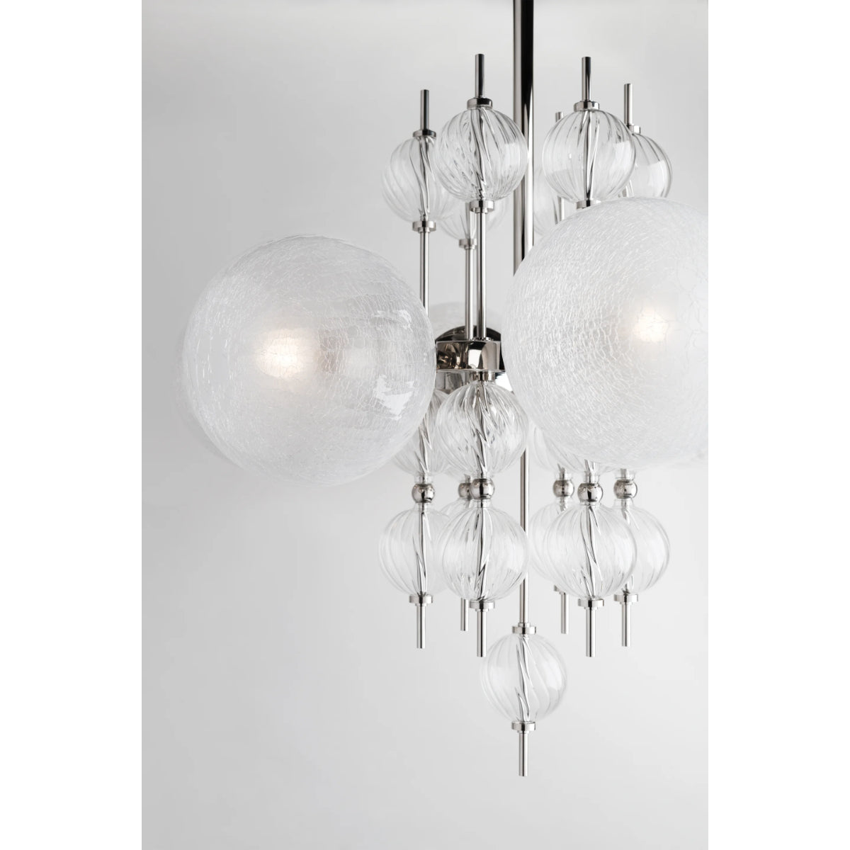 Calypso 34" 8 Lights Chandelier Polished Nickel Finish