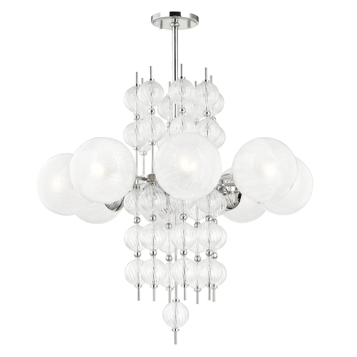 Calypso 34" 8 Lights Chandelier Polished Nickel Finish