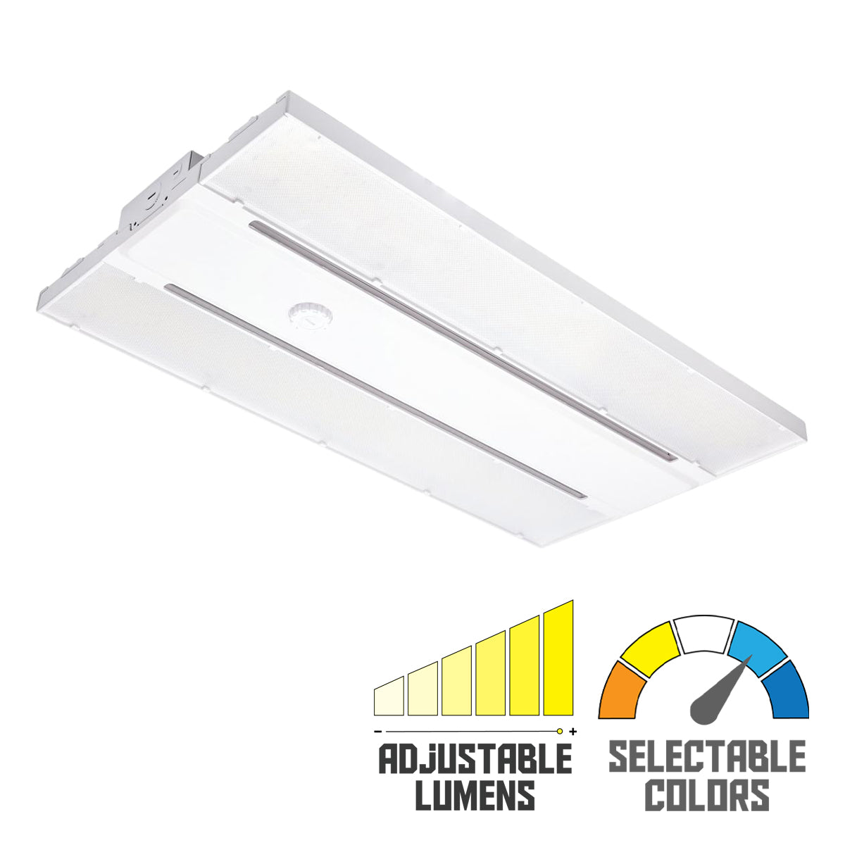 LED Linear High Bay Light, 200/220/255W, 39270 Lumens, Selectable CCT, 120-277V