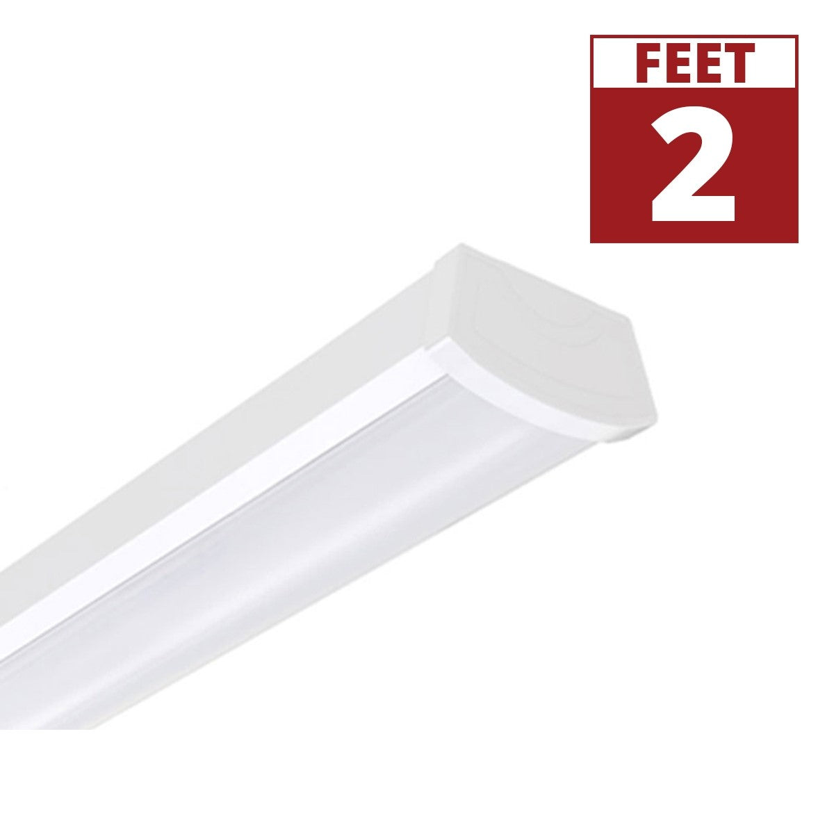 2ft LED Ceiling Wrap Light, 1600 Lumens, 3000K, 120-277V, White Finish