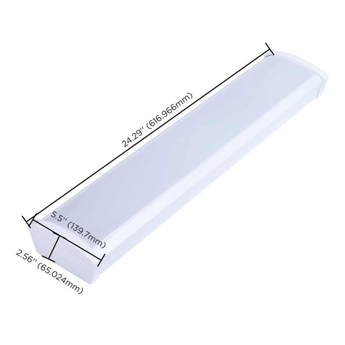 2ft LED Ceiling Wrap, 20 Watts, 1650 Lumens, Selectable CCT, White Finish, 120-277V