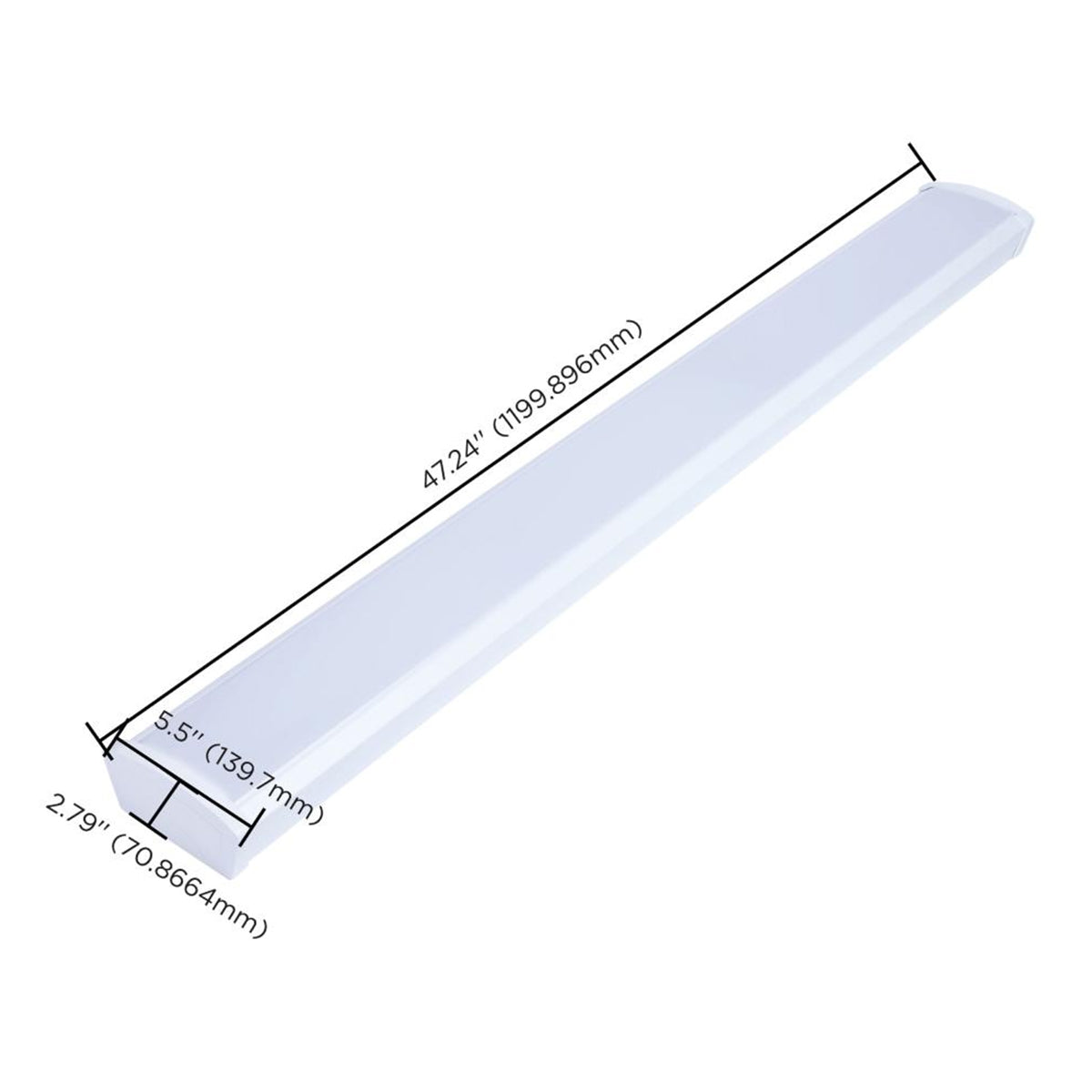 4ft LED Ceiling Wrap, 39 Watts, 3400 Lumens, Selectable CCT, White Finish, 120-277V