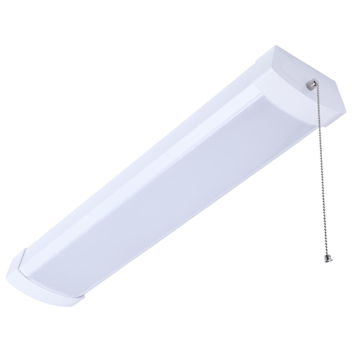 2ft LED Ceiling Wrap with Pull Chain, 20 Watts, 1650 Lumens, Selectable CCT, White Finish, 120 Volt