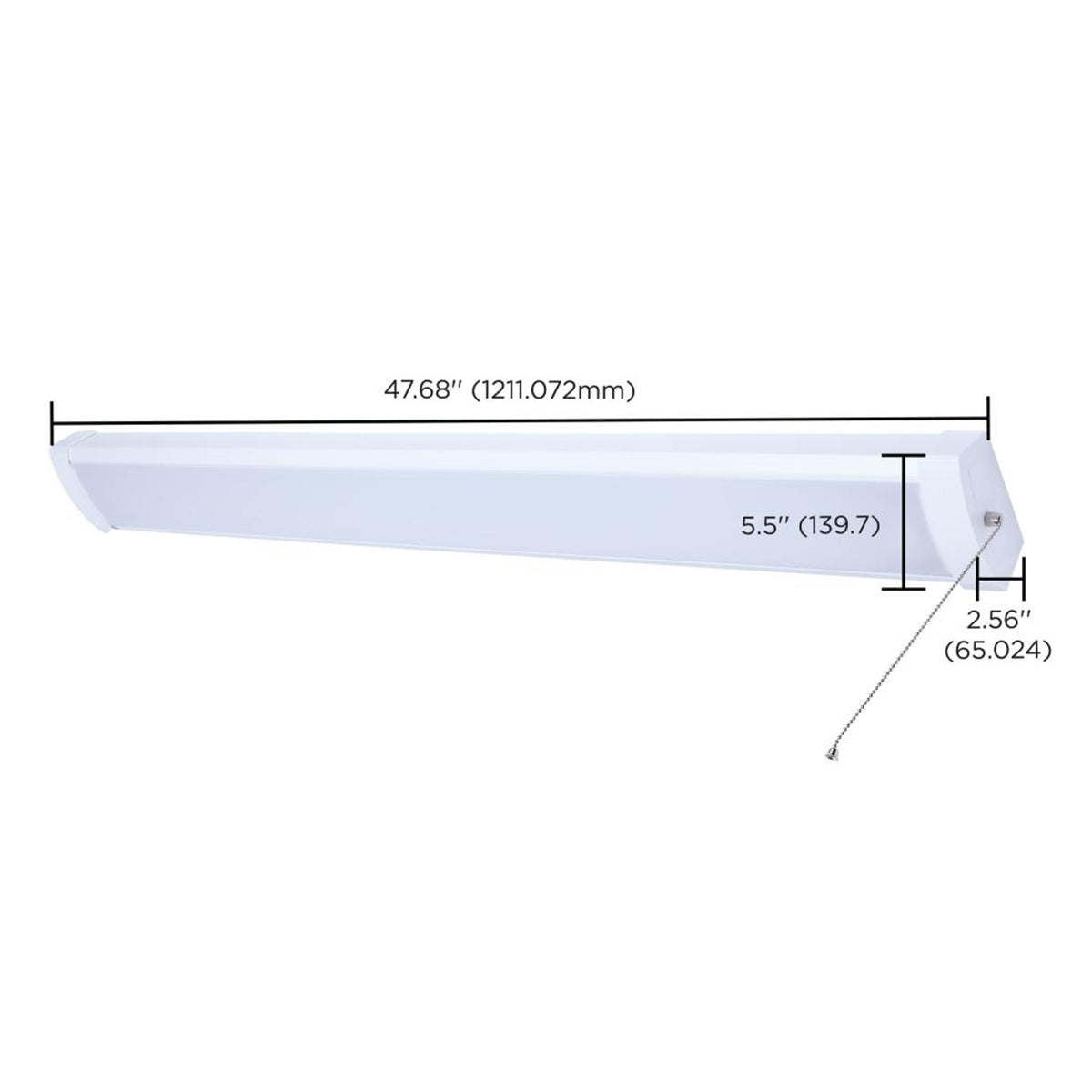 4ft LED Ceiling Wrap with Pull Chain, 39 Watts, 3400 Lumens, Selectable CCT, White Finish, 120 Volt