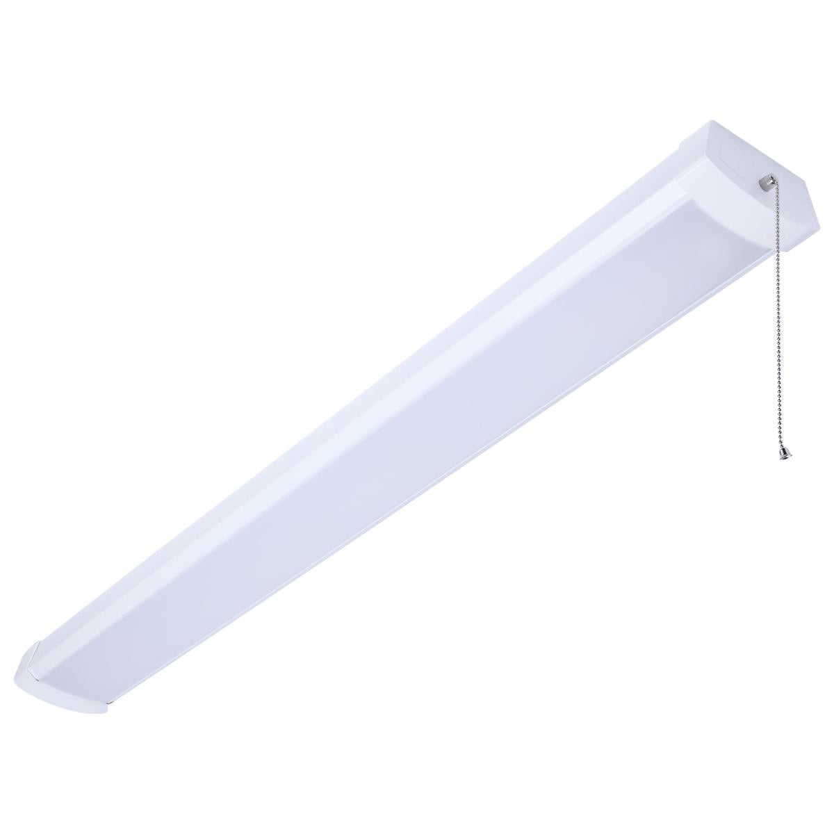 4ft LED Ceiling Wrap with Pull Chain, 39 Watts, 3400 Lumens, Selectable CCT, White Finish, 120 Volt