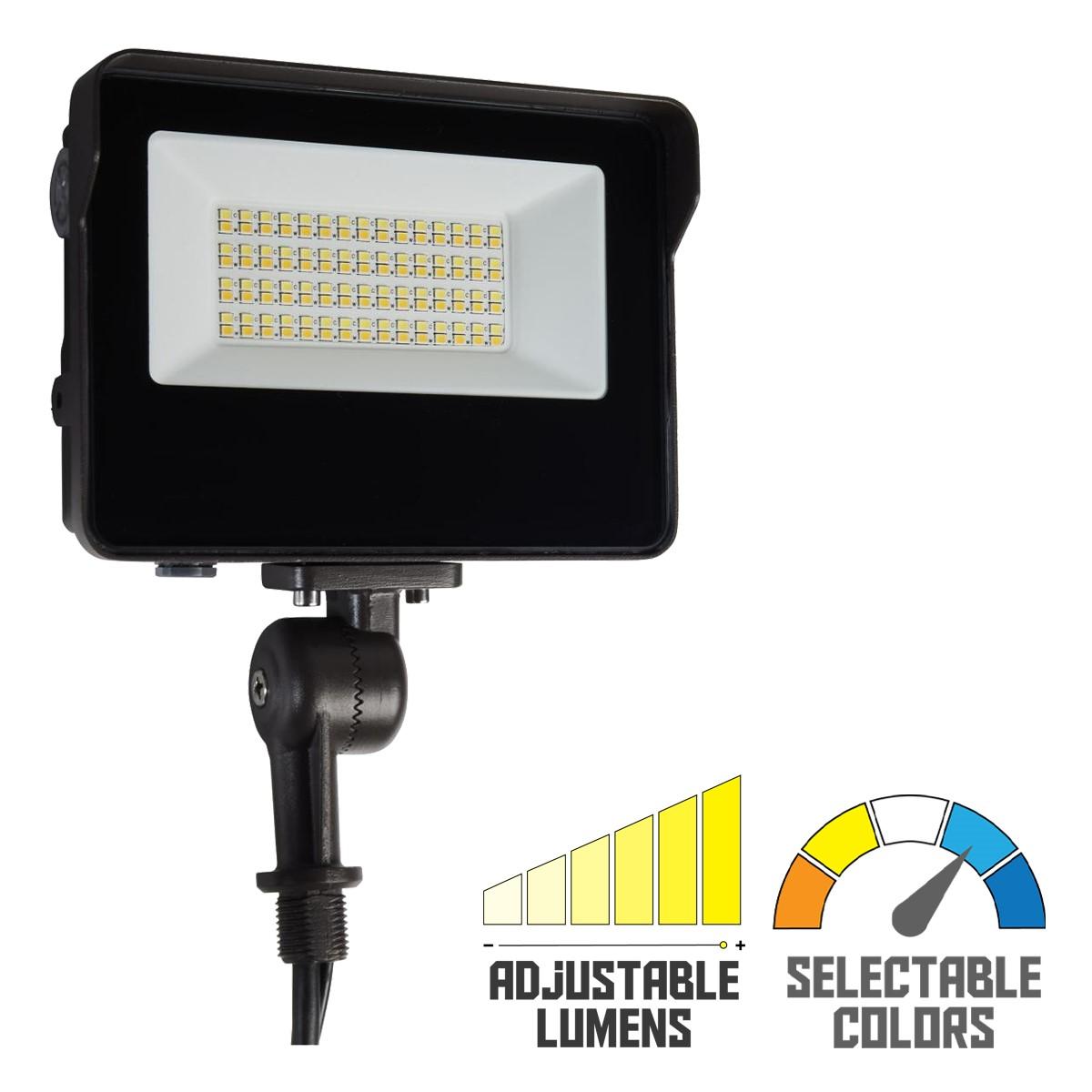 LED Flood Light With Photocell, 15/35 Watts, 5000 Lumens, 30K/40K/50K, 120-347V - Bees Lighting