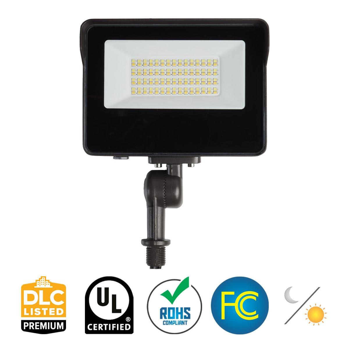 LED Flood Light With Photocell, 15/35 Watts, 5000 Lumens, 30K/40K/50K, 120-347V - Bees Lighting