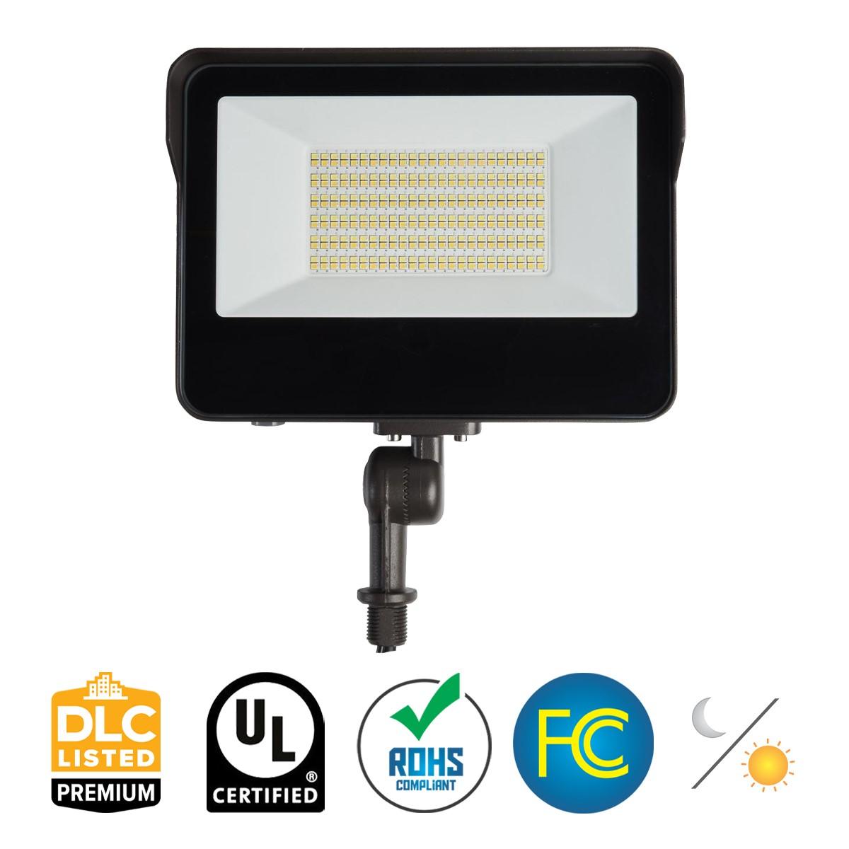 LED Flood Light With Photocell, 45/80 Watts, 1200 Lumens, 30K/40K/50K, 120-347V - Bees Lighting