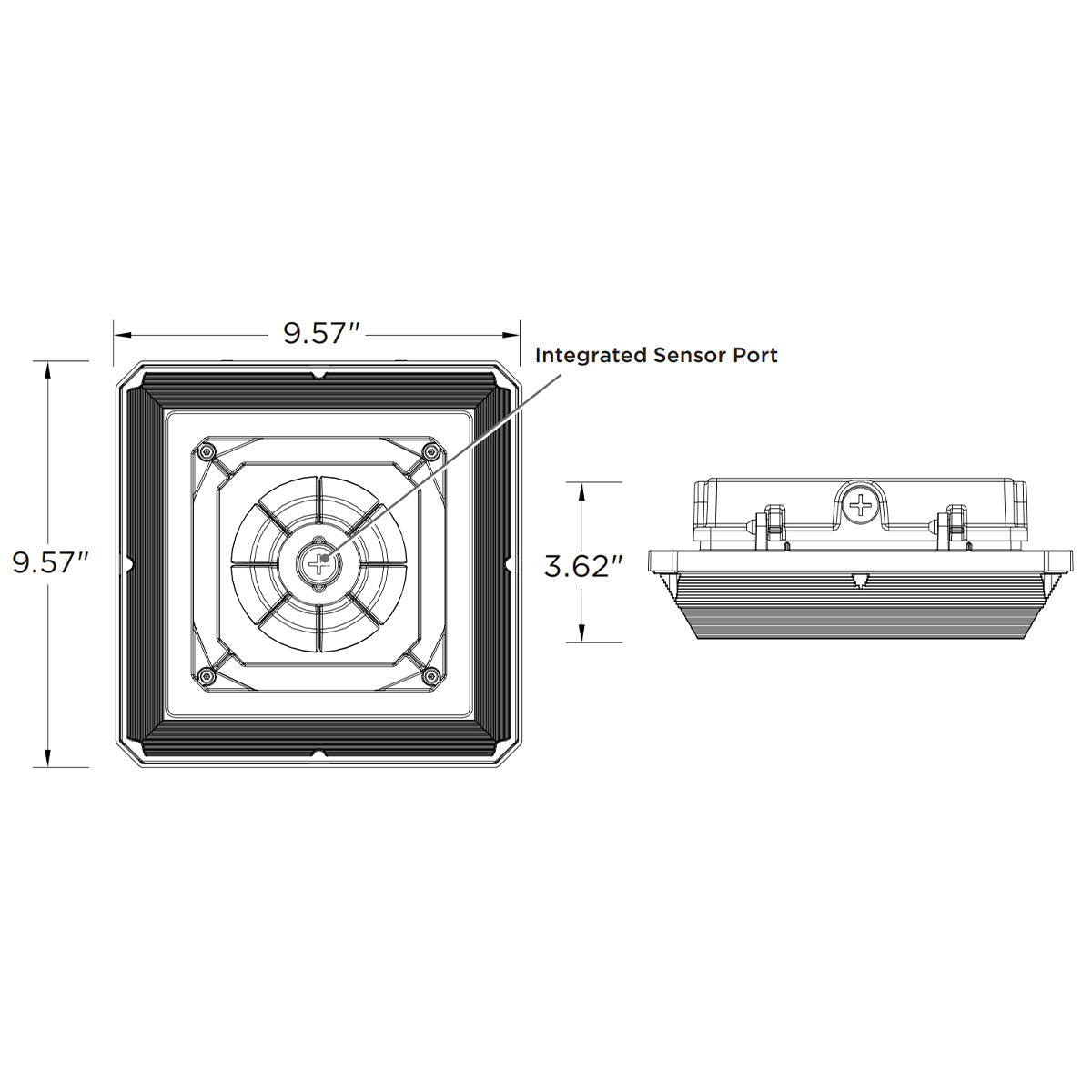 LED Parking Garage Canopy Light, 6280 Lumens, 20/50 Watts, 30K/40K/50K, 120-277V