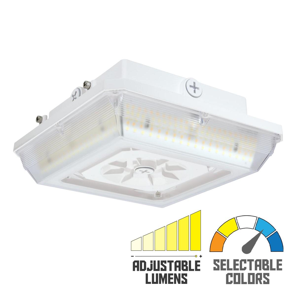 LED Parking Garage Canopy Light, 12550 Lumens, 60/90 Watts, 30K/40K/50K, 120-277V