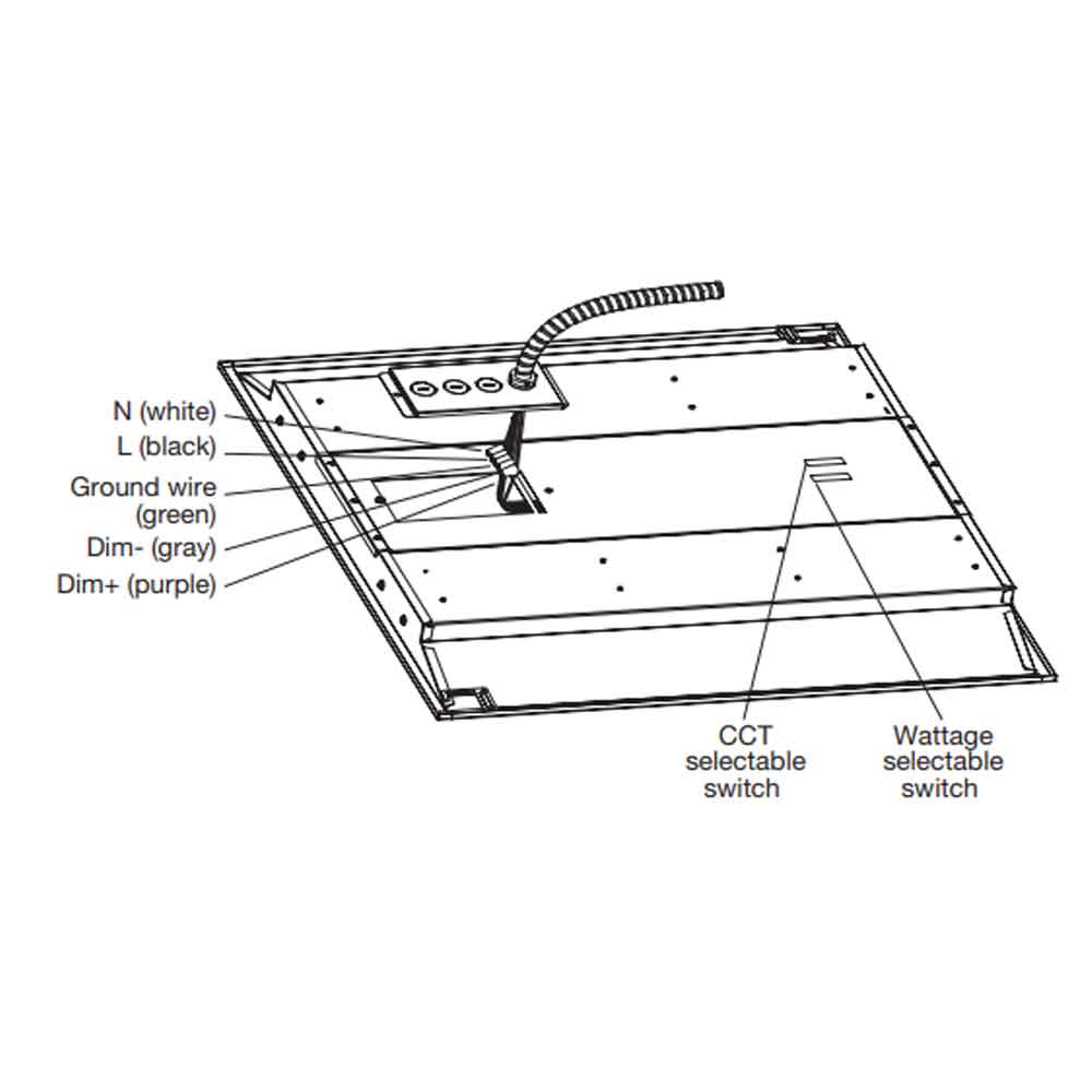 LED Ceiling Panel Light, 40W, 2x2, 4400 Lumens