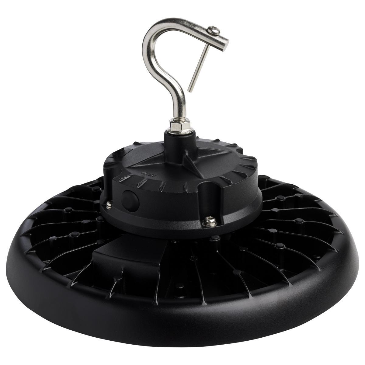 UFO LED Shop Light, 150 Watts, 21600 Lumens, 5000K, Black Finish, 120/277V - Bees Lighting