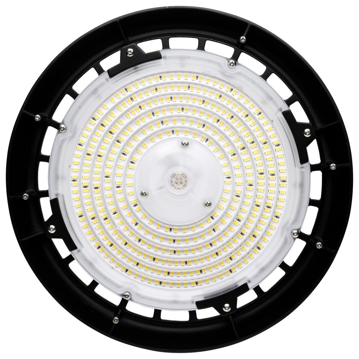 UFO LED Shop Light, 150 Watts, 21600 Lumens, 5000K, Black Finish, 120/277V - Bees Lighting