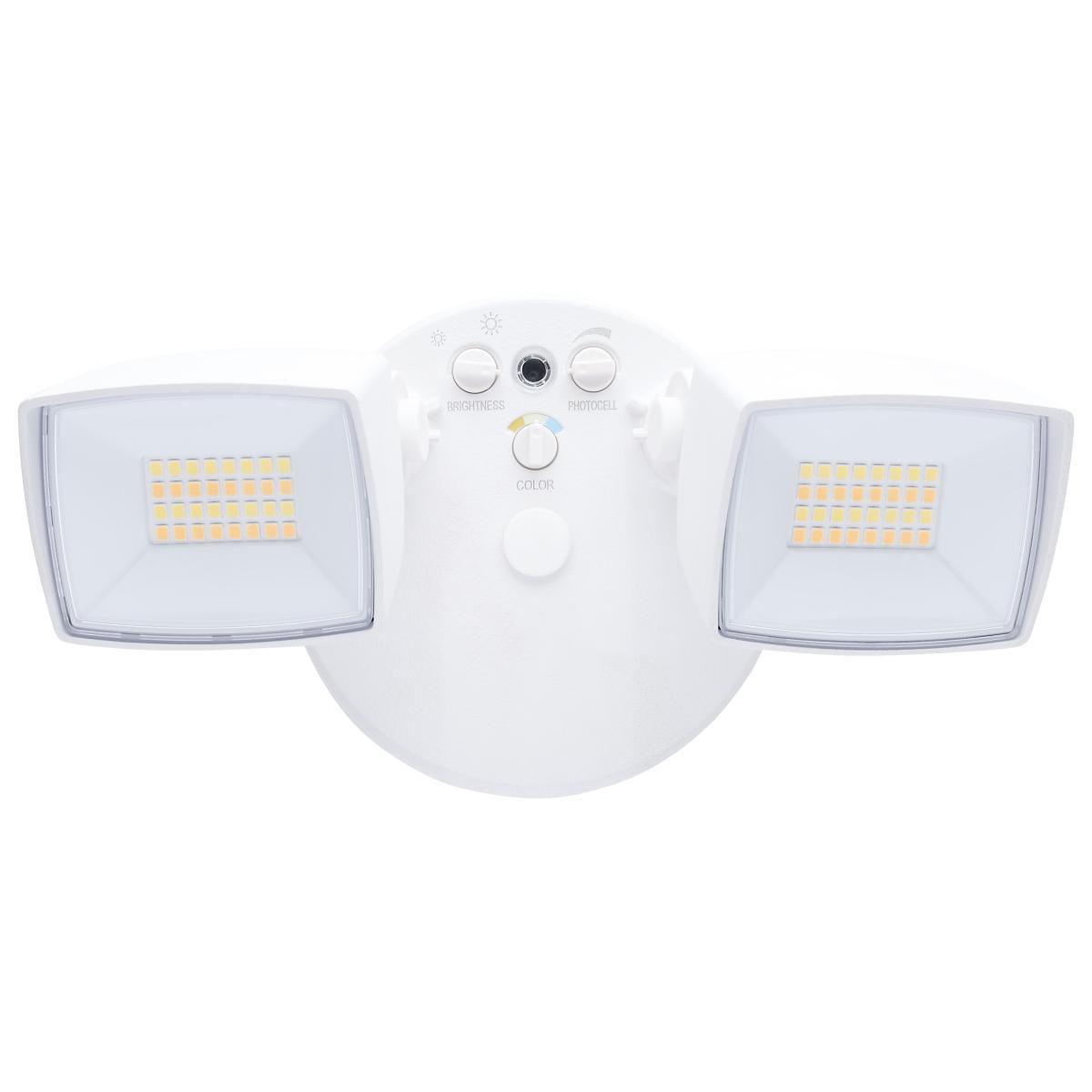 LED Security Flood Light, Dusk To Dawn Photocell, 3350 Lumens, 30K/40K/50K, White - Bees Lighting