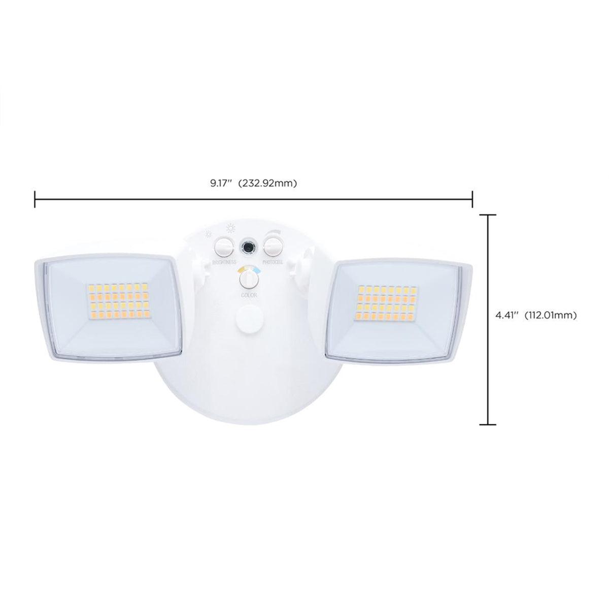 LED Security Flood Light, Dusk To Dawn Photocell, 3350 Lumens, 30K/40K/50K, White - Bees Lighting