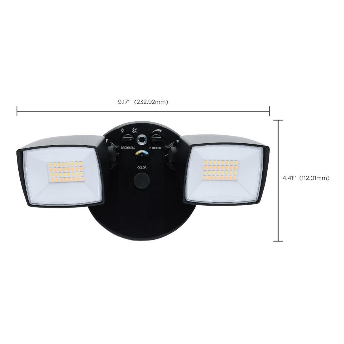 LED Security Flood Light, Dusk To Dawn Photocell, 3350 Lumens, 30K/40K/50K, Black - Bees Lighting