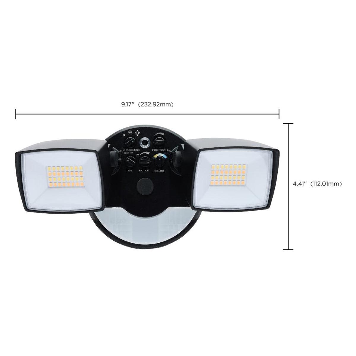 LED Security Flood Light, Motion Sensor & Dusk to Dawn, 3350 Lumens, 30K/40K/50K, Black