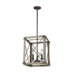 Thornwood 12 in. 3 Lights Chandelier Brown Finish - Bees Lighting