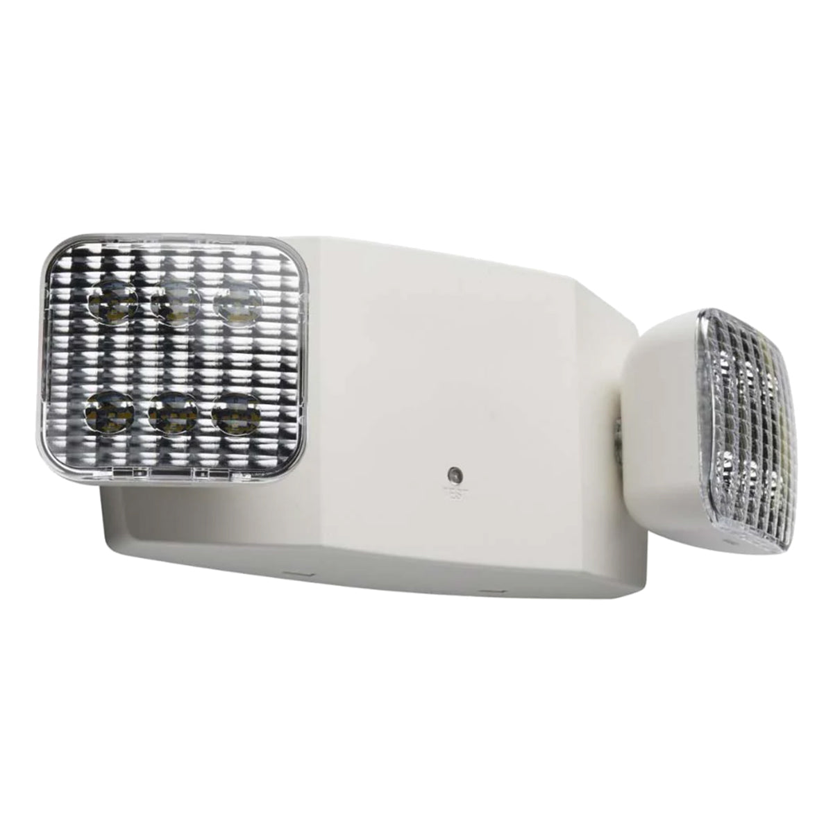 LED Emergency Light, 1 Watts, 2 Square Light Heads, 120-277V, Remote Capable, White