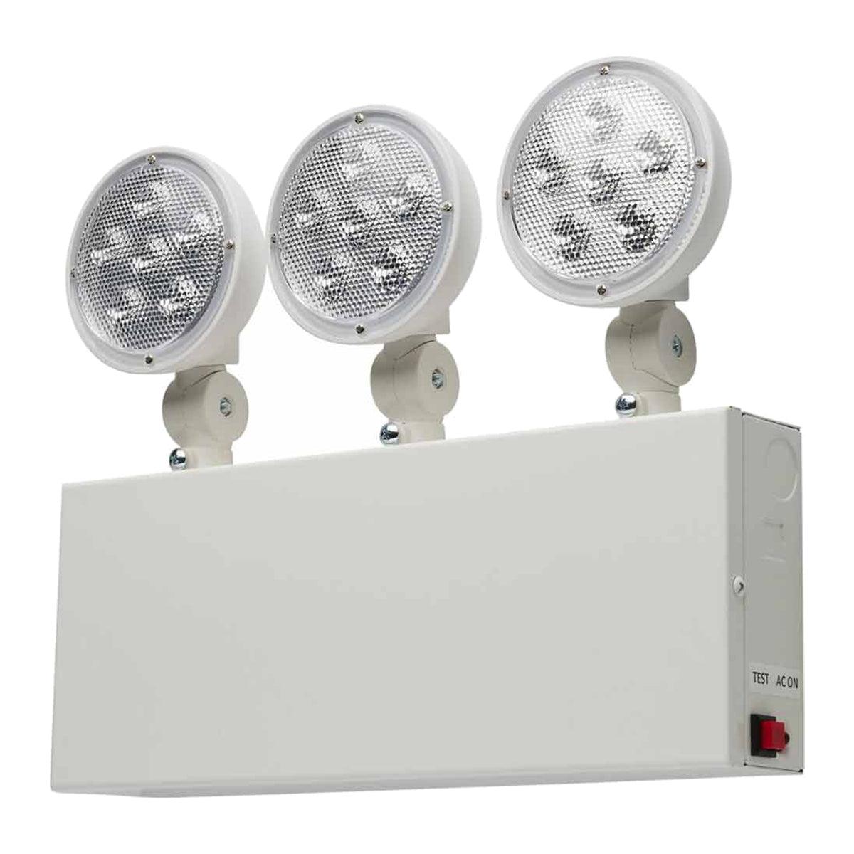 LED Emergency Light, 1.5 Watts, 330 Lumens, 3 Adjustable Light Heads, 120-277V, White