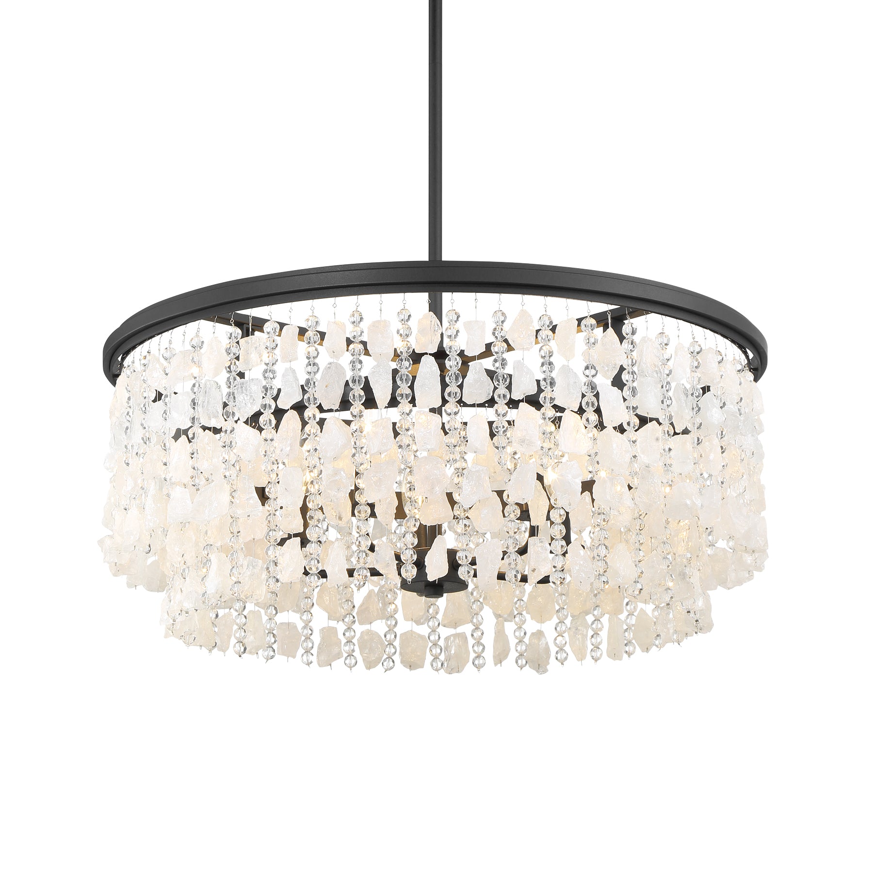 Shimmering Elegance 28" 5 Lights Chandelier Light Black Finish