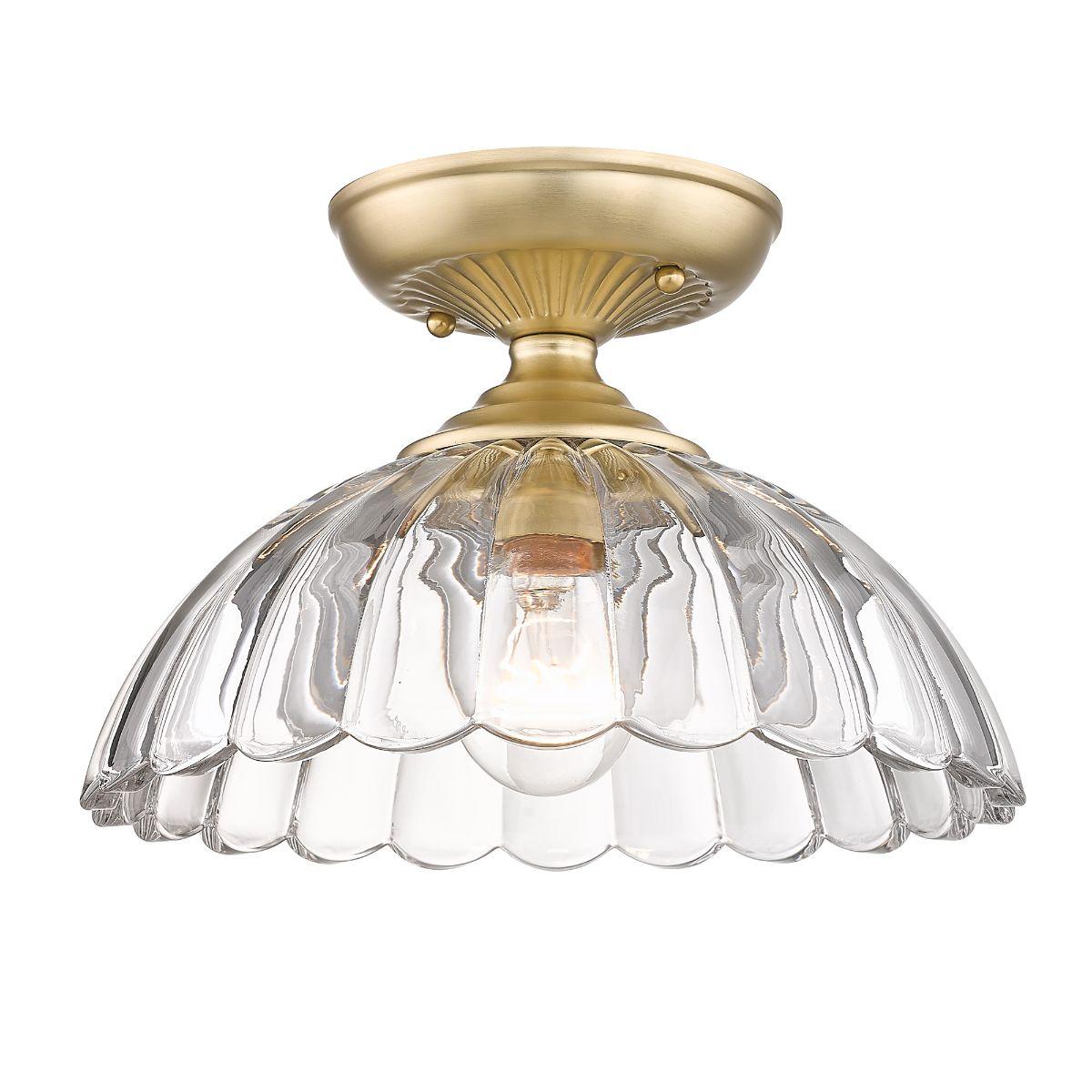 Audra 12 in. Semi flush Mount Light Brushed Champagne Bronze Finish