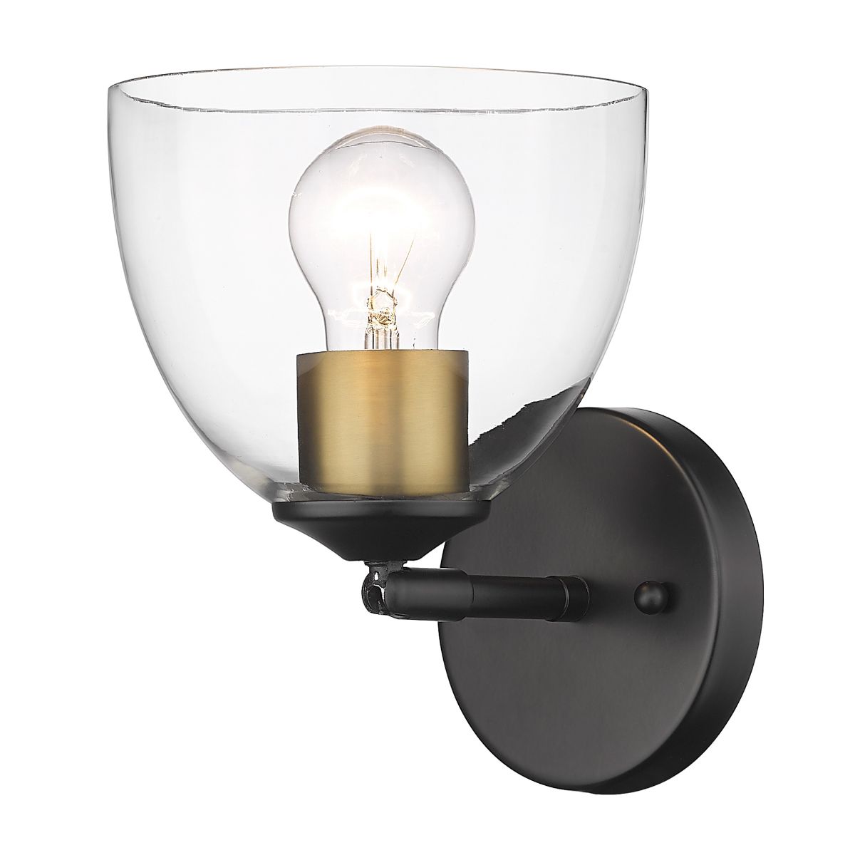 Roxie 8 in. Wall Sconce Black & Brushed Champagne Bronze Finish