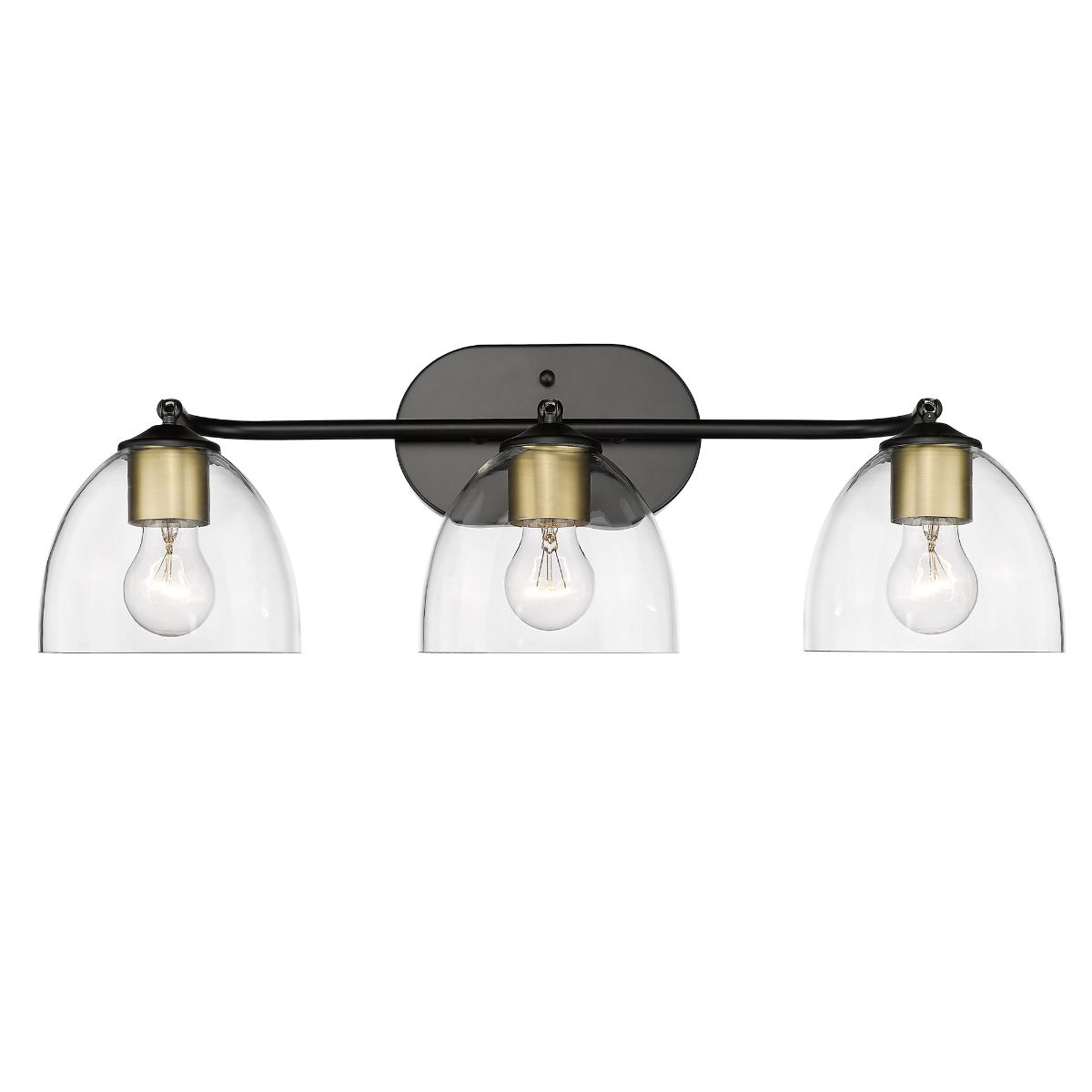 Roxie 25 in. 3 Lights Semi flush Mount Light Black & Brushed Champagne Bronze Finish